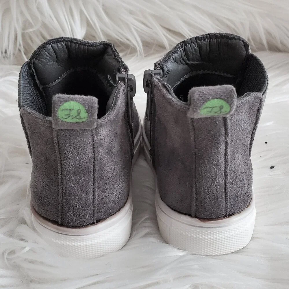 First Steps Toddler Gray High Top Suede Shoes SZ 4